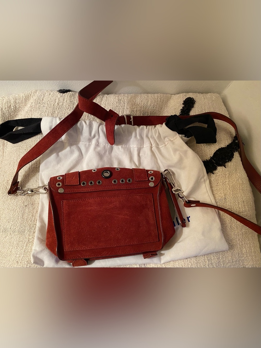 Proenza Schouler Midnight Plum PS1 Mini  Crossbody Suede+Grommet Bag - Picture 5 of 15